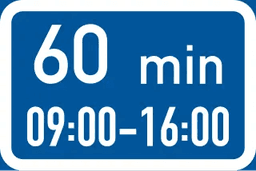 Parking is Permitted Within the Hours Specified, with a 60-Minute Limit